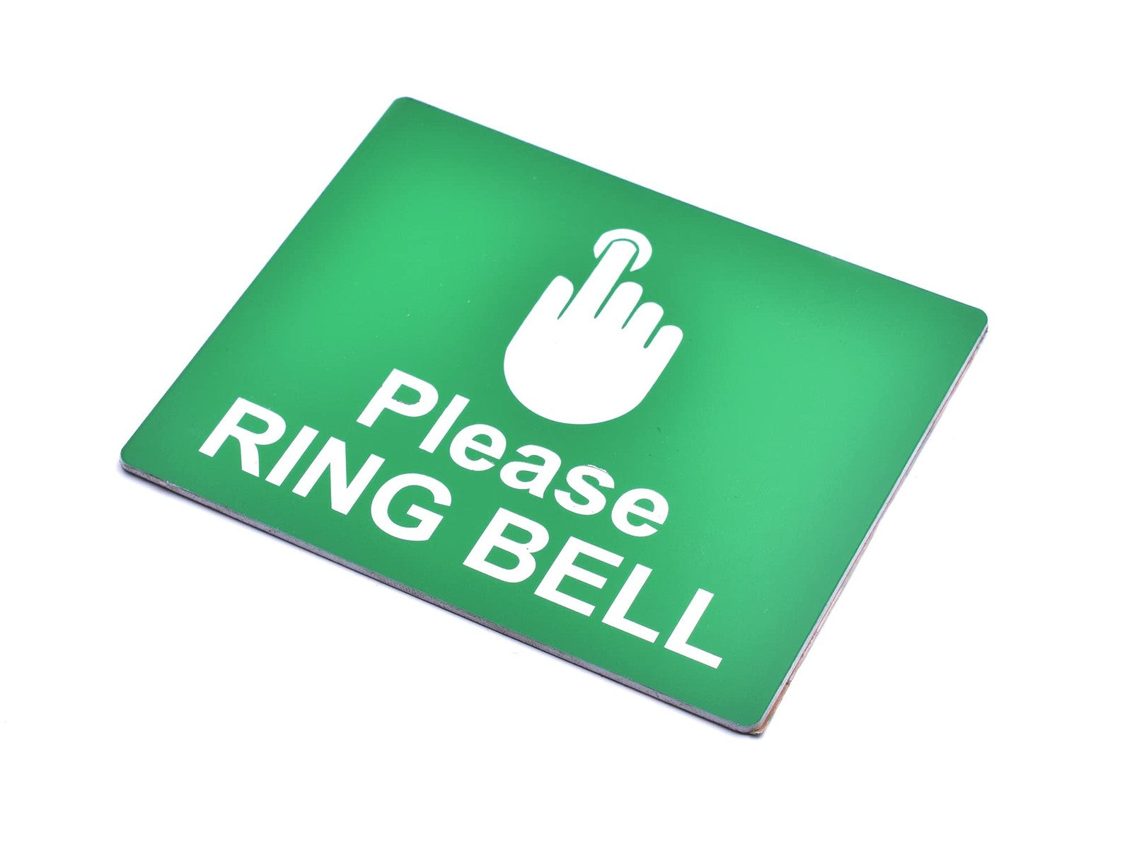 Hinweisschild mit Aufschrift "Please Ring Bell Sign", matt grün, graviert, weiß, – by North By North East – Signs