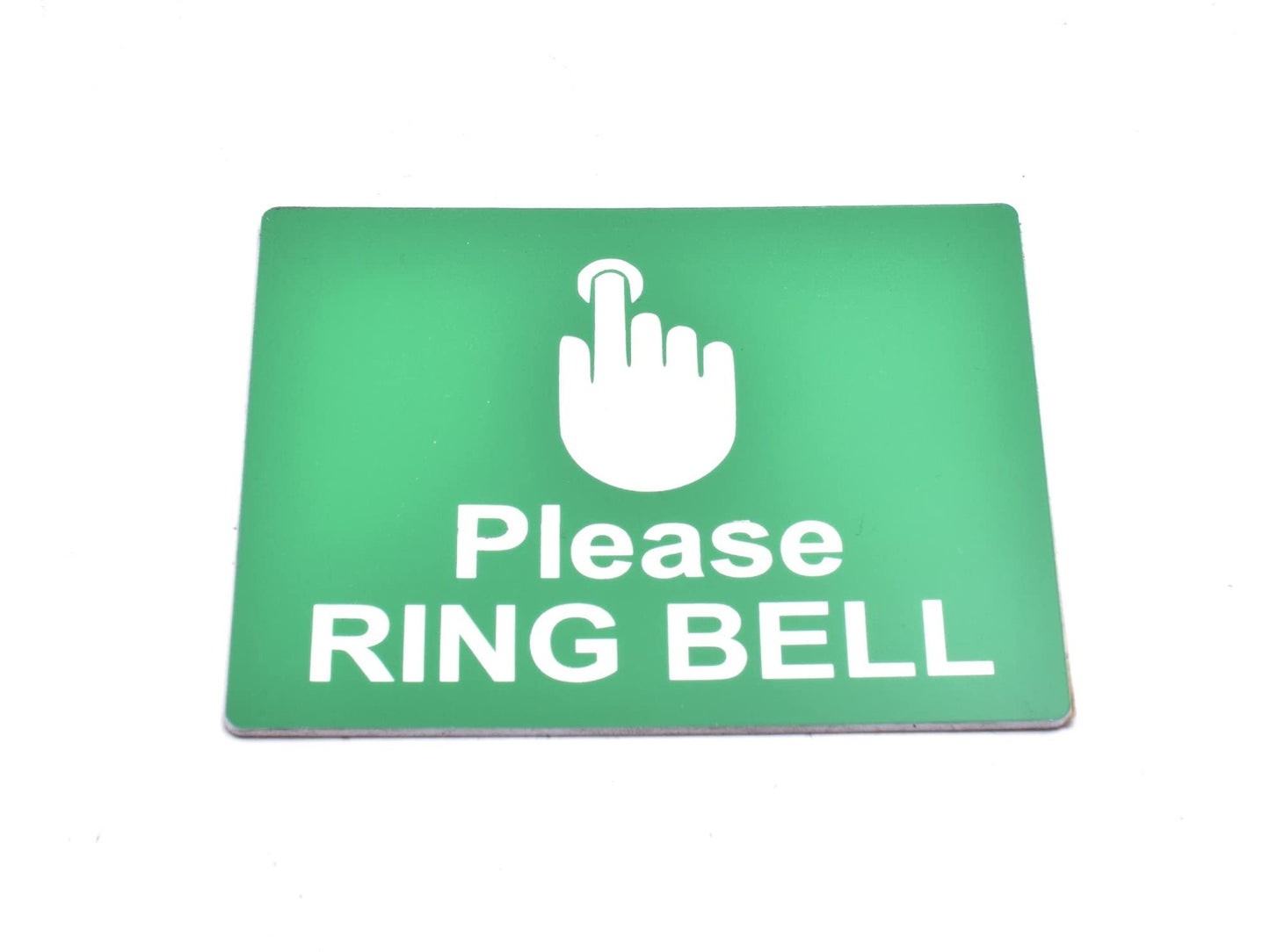 Hinweisschild mit Aufschrift "Please Ring Bell Sign", matt grün, graviert, weiß, – by North By North East – Signs