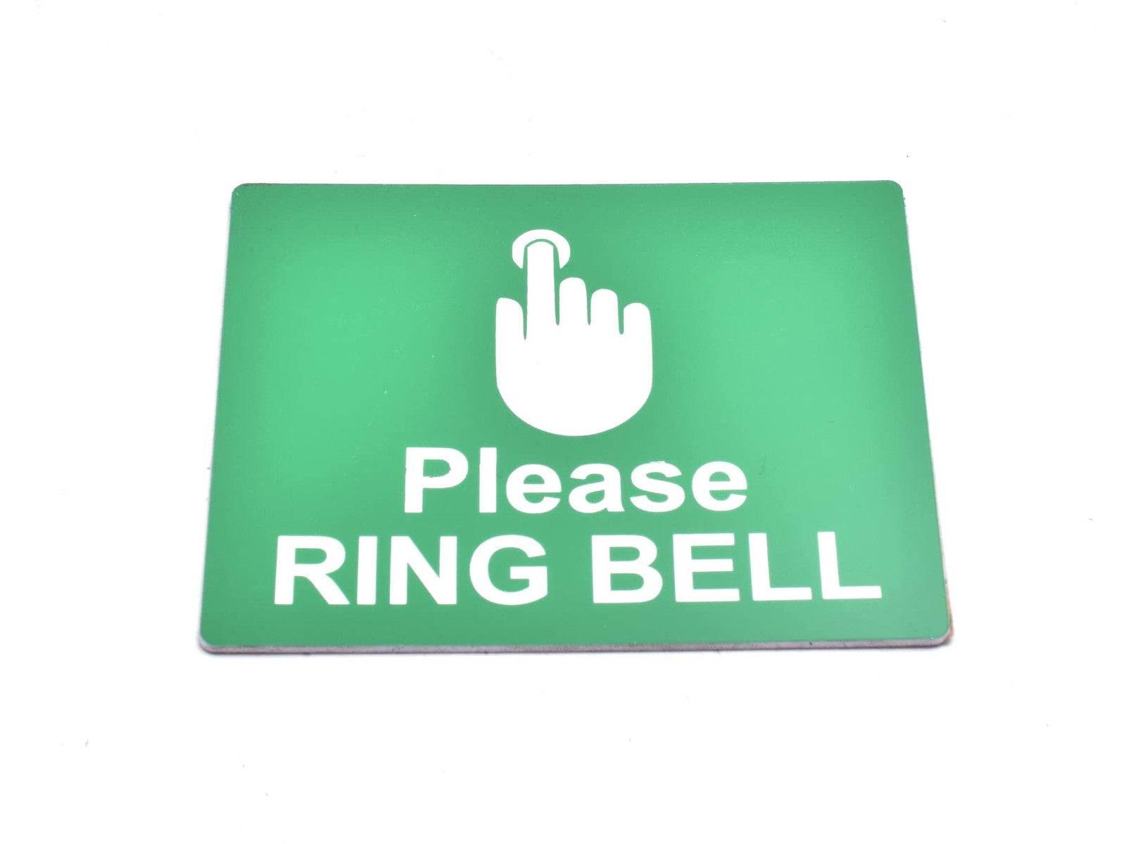Hinweisschild mit Aufschrift "Please Ring Bell Sign", matt grün, graviert, weiß, – by North By North East – Signs