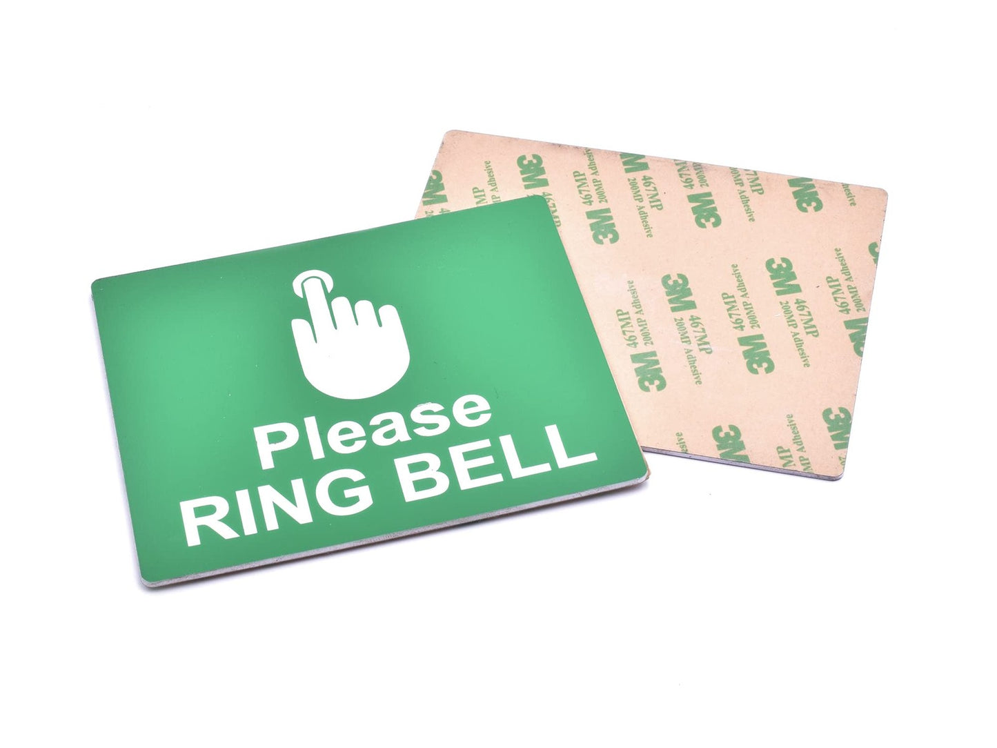 Hinweisschild mit Aufschrift "Please Ring Bell Sign", matt grün, graviert, weiß, – by North By North East – Signs