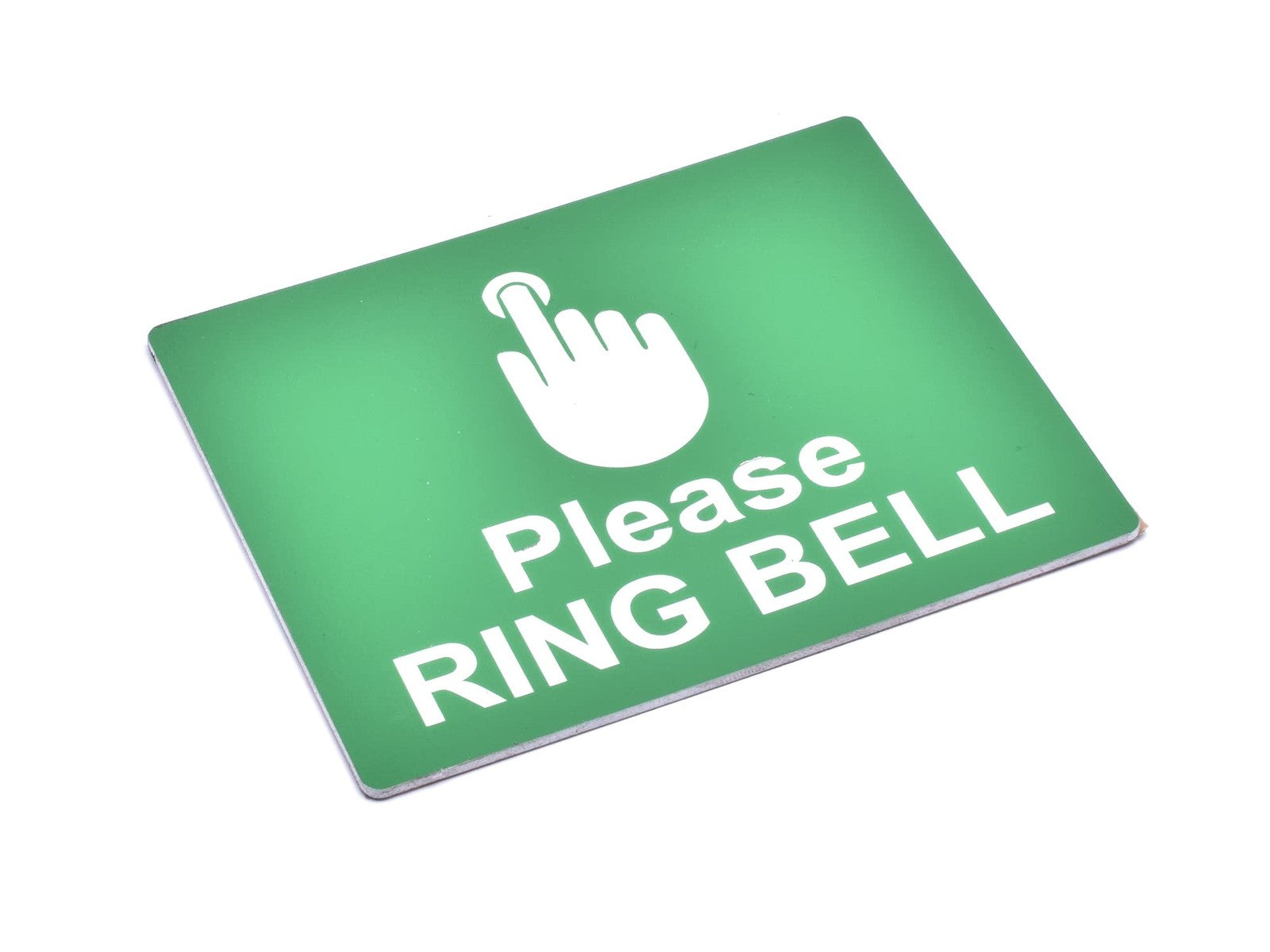 Hinweisschild mit Aufschrift "Please Ring Bell Sign", matt grün, graviert, weiß, – by North By North East – Signs