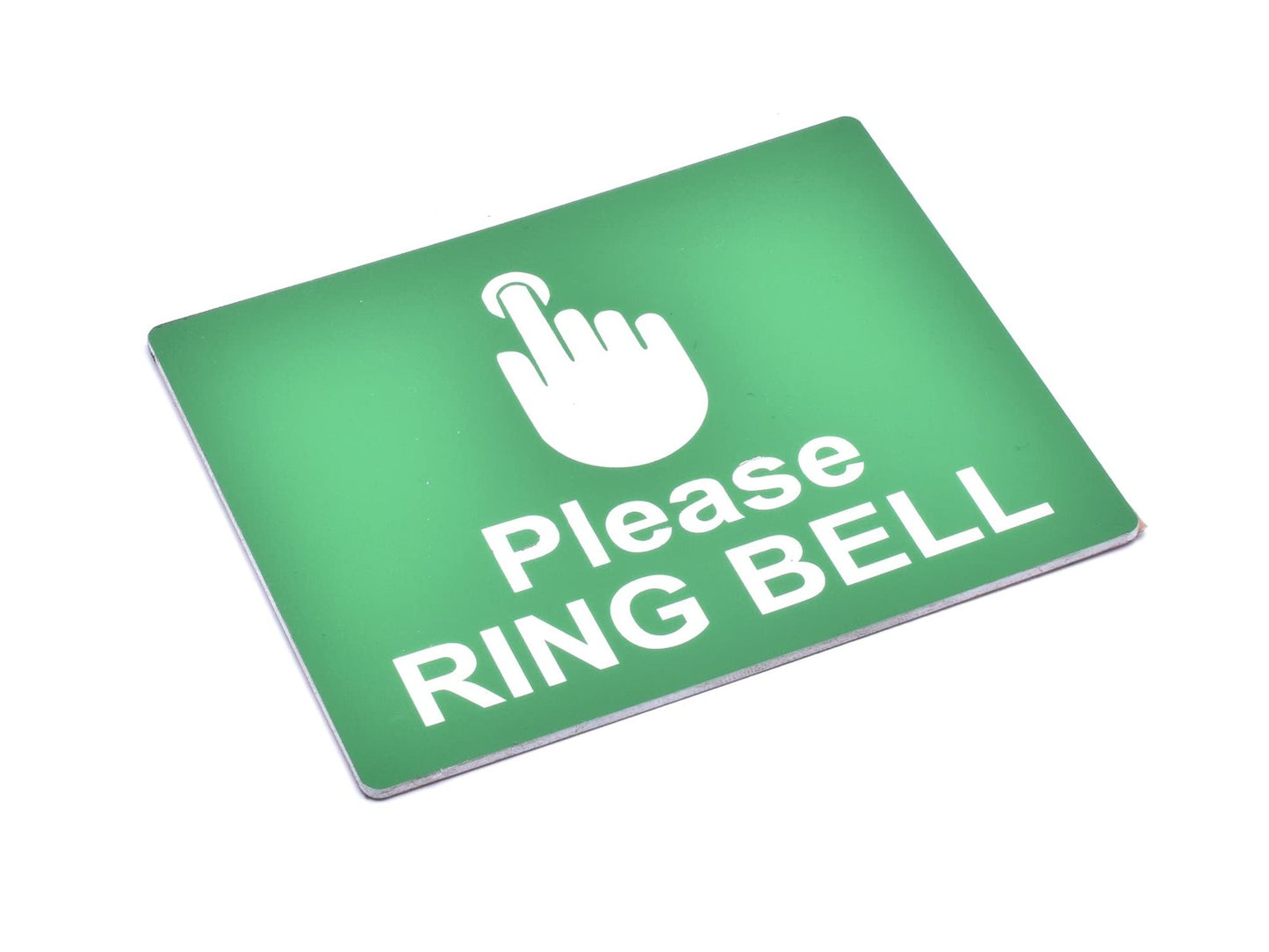Hinweisschild mit Aufschrift "Please Ring Bell Sign", matt grün, graviert, weiß, – by North By North East – Signs