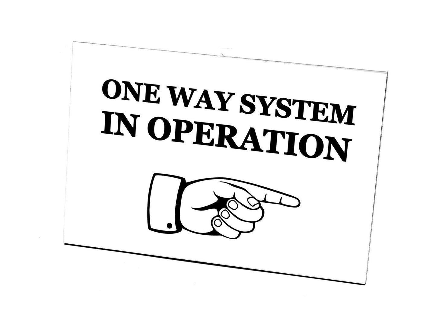 One Way System in Operation, selbstklebendes Schild (Zeigende Fingerabbildung/li – by North By North East – Road & Traffic Signs
