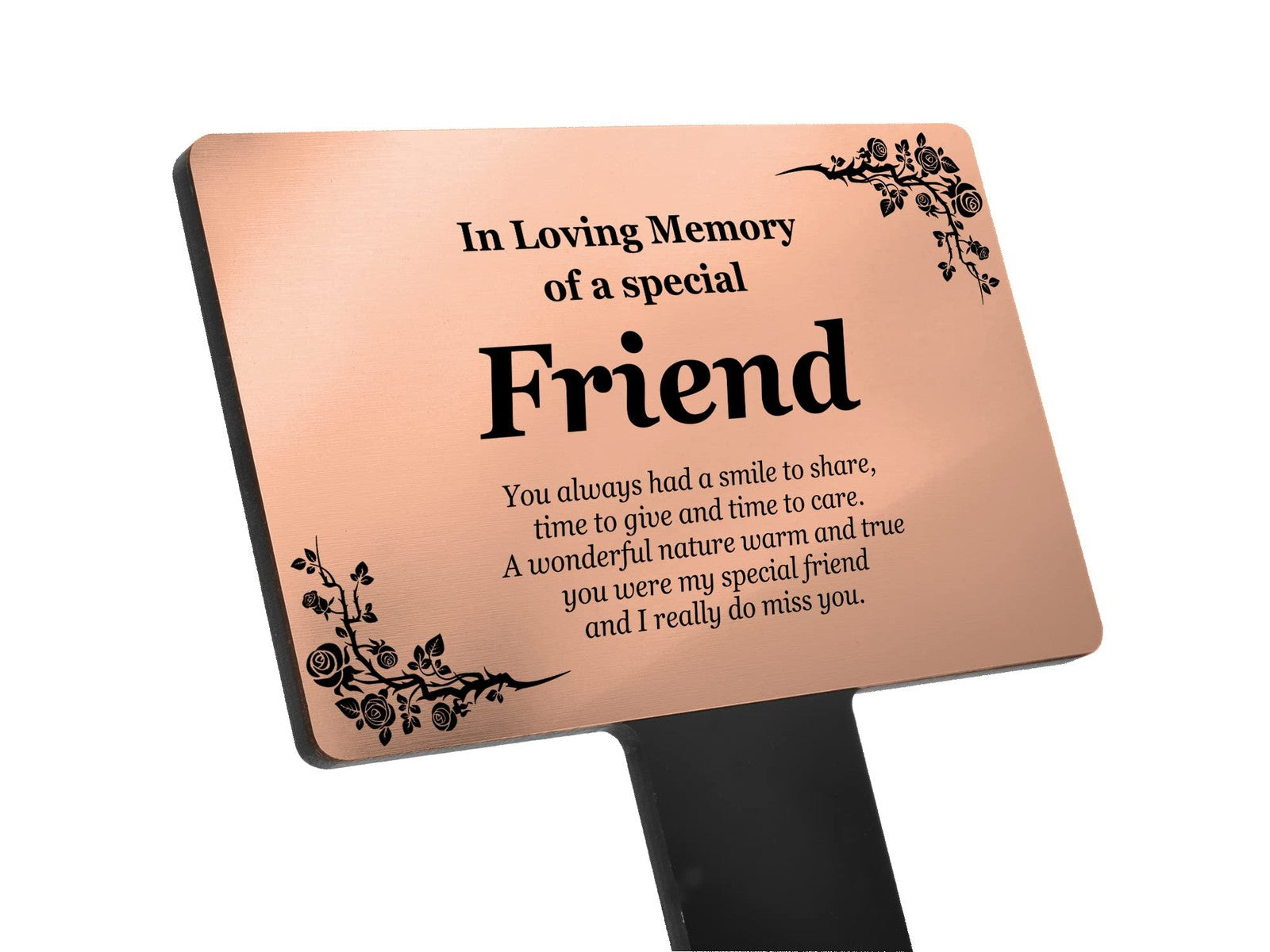 Special Friend Copper Memorial Plaque with Poem – Grave, Garden or Plant Marker – by North By North East – Safety & Warning Signs