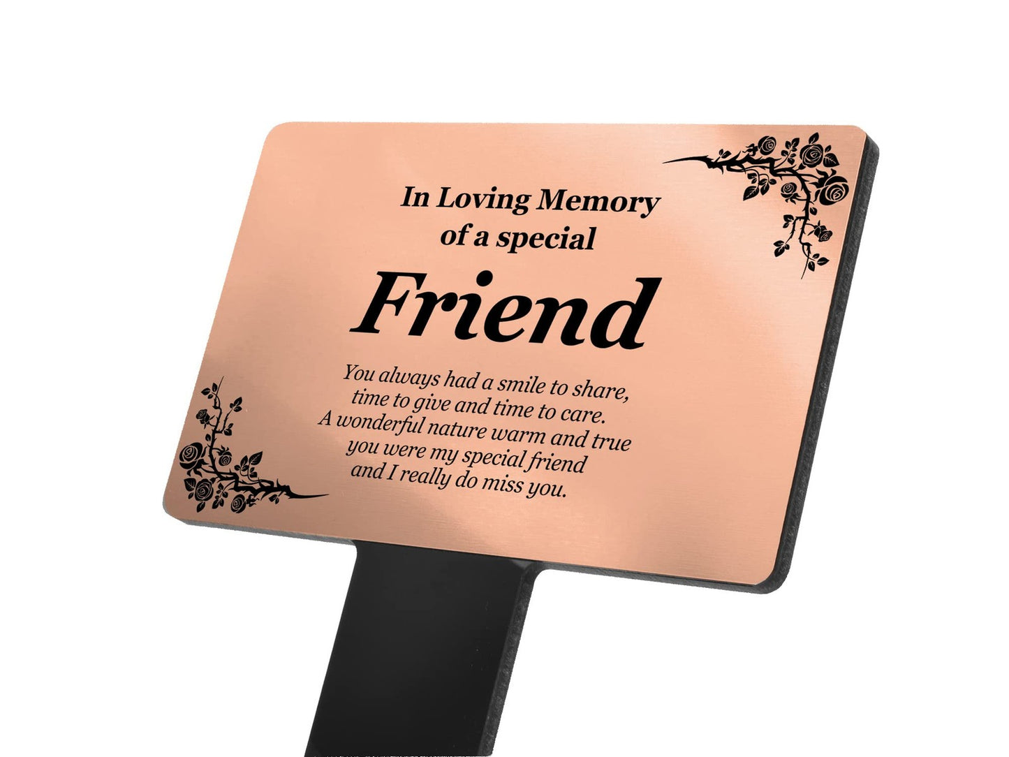 Special Friend Copper Memorial Plaque with Poem – Grave, Garden or Plant Marker – by North By North East – Safety & Warning Signs