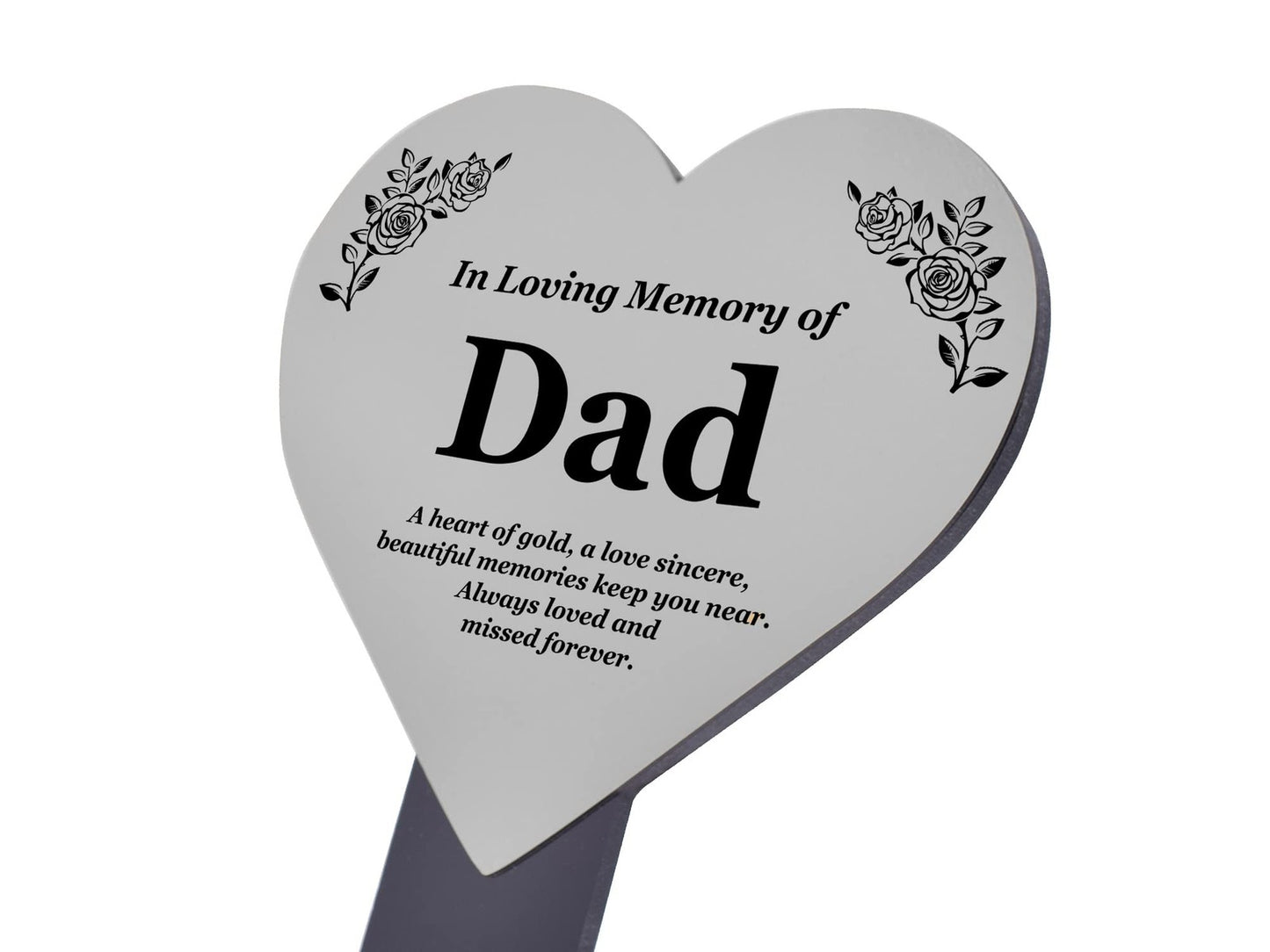 OriginDesigned Gedenktafel mit Herzmotiv, Metallic-Silber/Gold/Kupfer, Acryl, wa – by North By North East – Signs