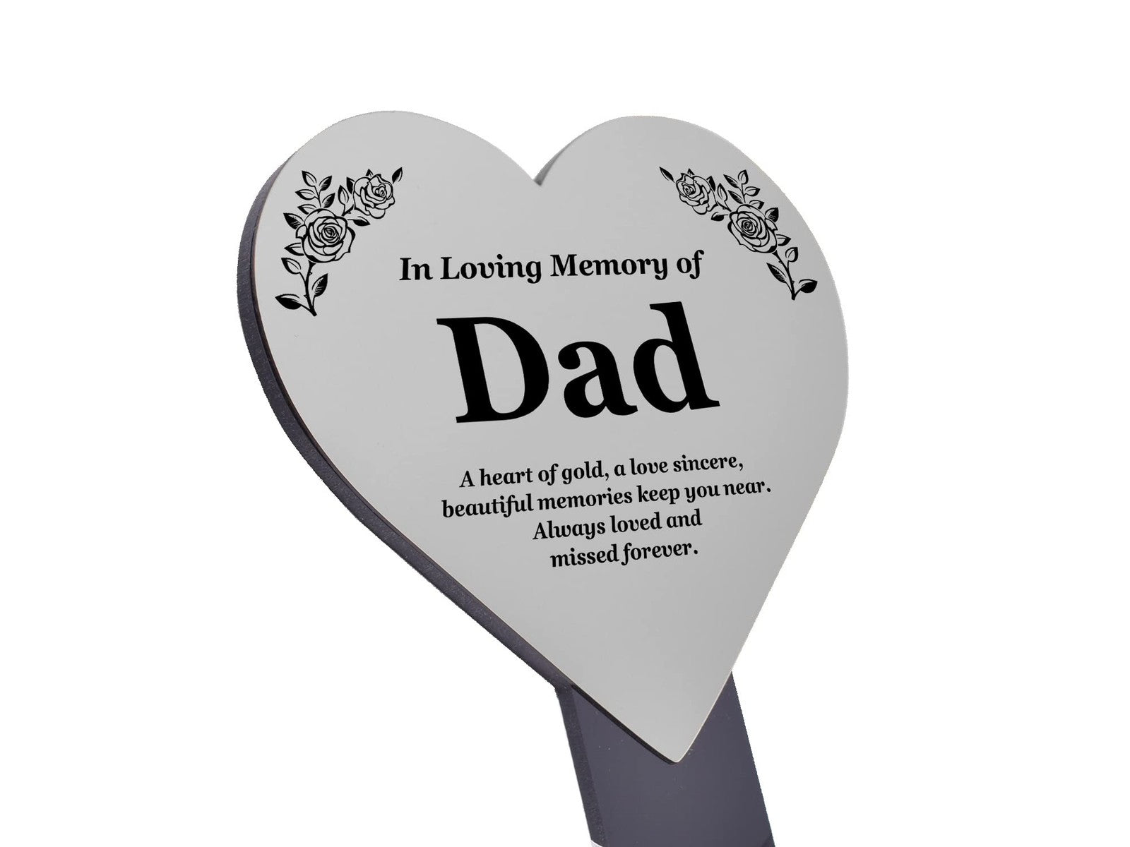 OriginDesigned Gedenktafel mit Herzmotiv, Metallic-Silber/Gold/Kupfer, Acryl, wa – by North By North East – Signs