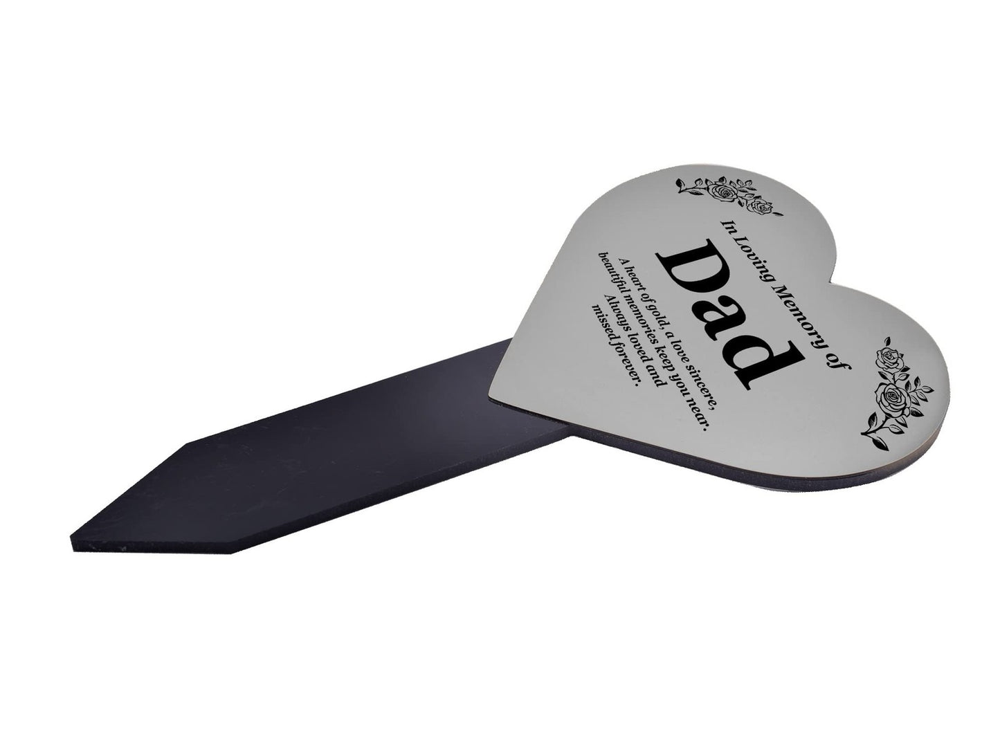 OriginDesigned Gedenktafel mit Herzmotiv, Metallic-Silber/Gold/Kupfer, Acryl, wa – by North By North East – Signs