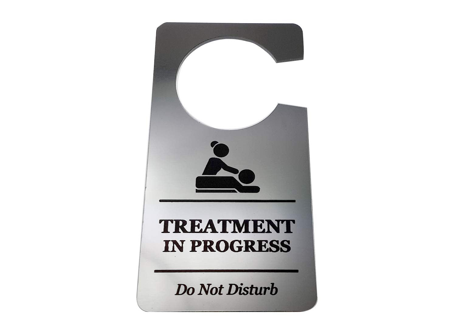 🥈 Silver “Treatment in Progress – Do Not Disturb” Door Hanger Sign – by North By North East – Signs