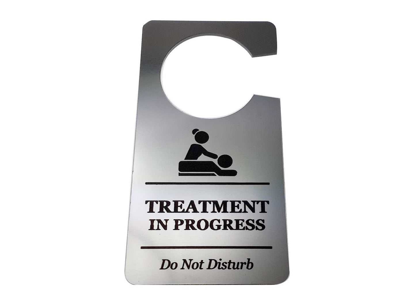 🥈 Silver “Treatment in Progress – Do Not Disturb” Door Hanger Sign – by North By North East – Signs