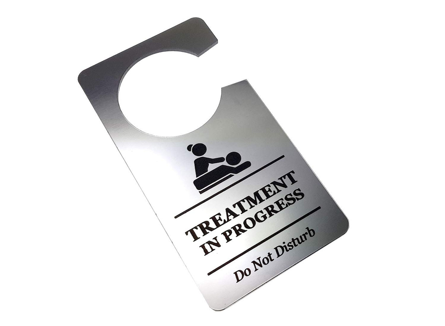 🥈 Silver “Treatment in Progress – Do Not Disturb” Door Hanger Sign – by North By North East – Signs
