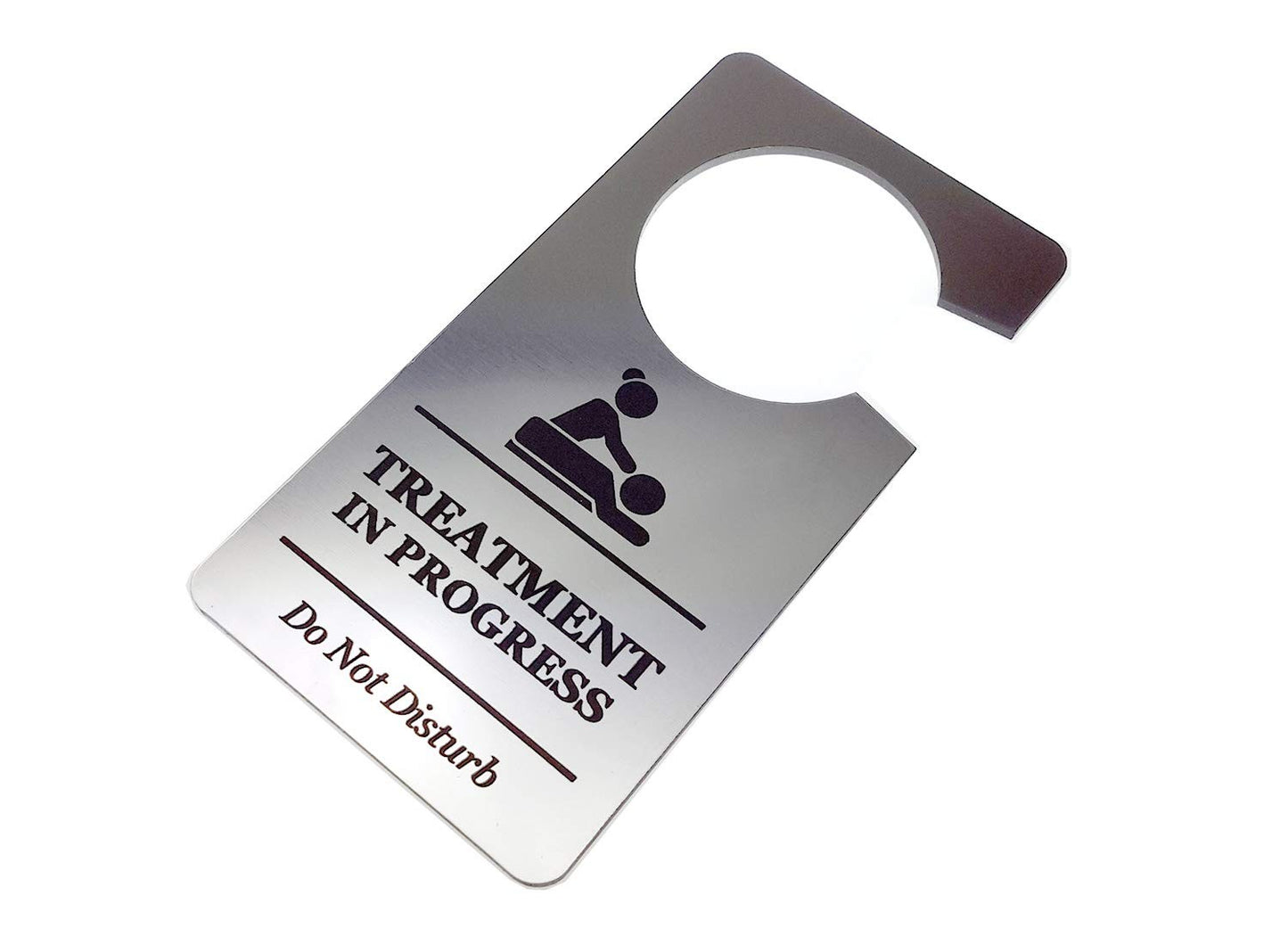🥈 Silver “Treatment in Progress – Do Not Disturb” Door Hanger Sign – by North By North East – Signs
