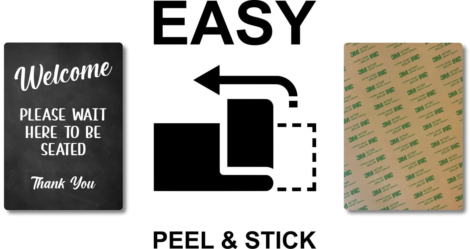 Welcome Please Wait to Be Seated Sign – A4 Adhesive ACM Plaque, UK Dispatch – by North By North East – Business Hours & Policy Signs