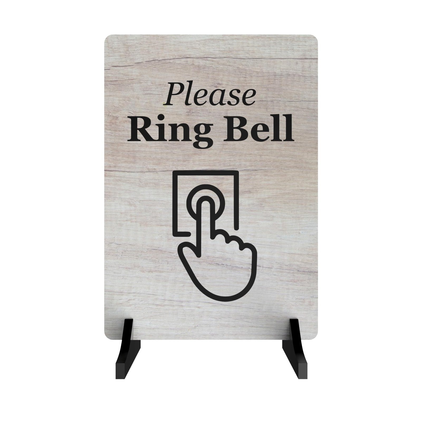 Please Ring Bell Counter Sign – A5 Freestanding with 2 Acrylic Feet (Stand) – by North By North East – Signs