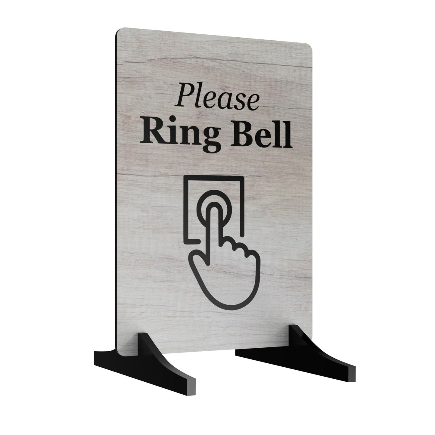 Please Ring Bell Counter Sign – A5 Freestanding with 2 Acrylic Feet (Stand) – by North By North East – Signs