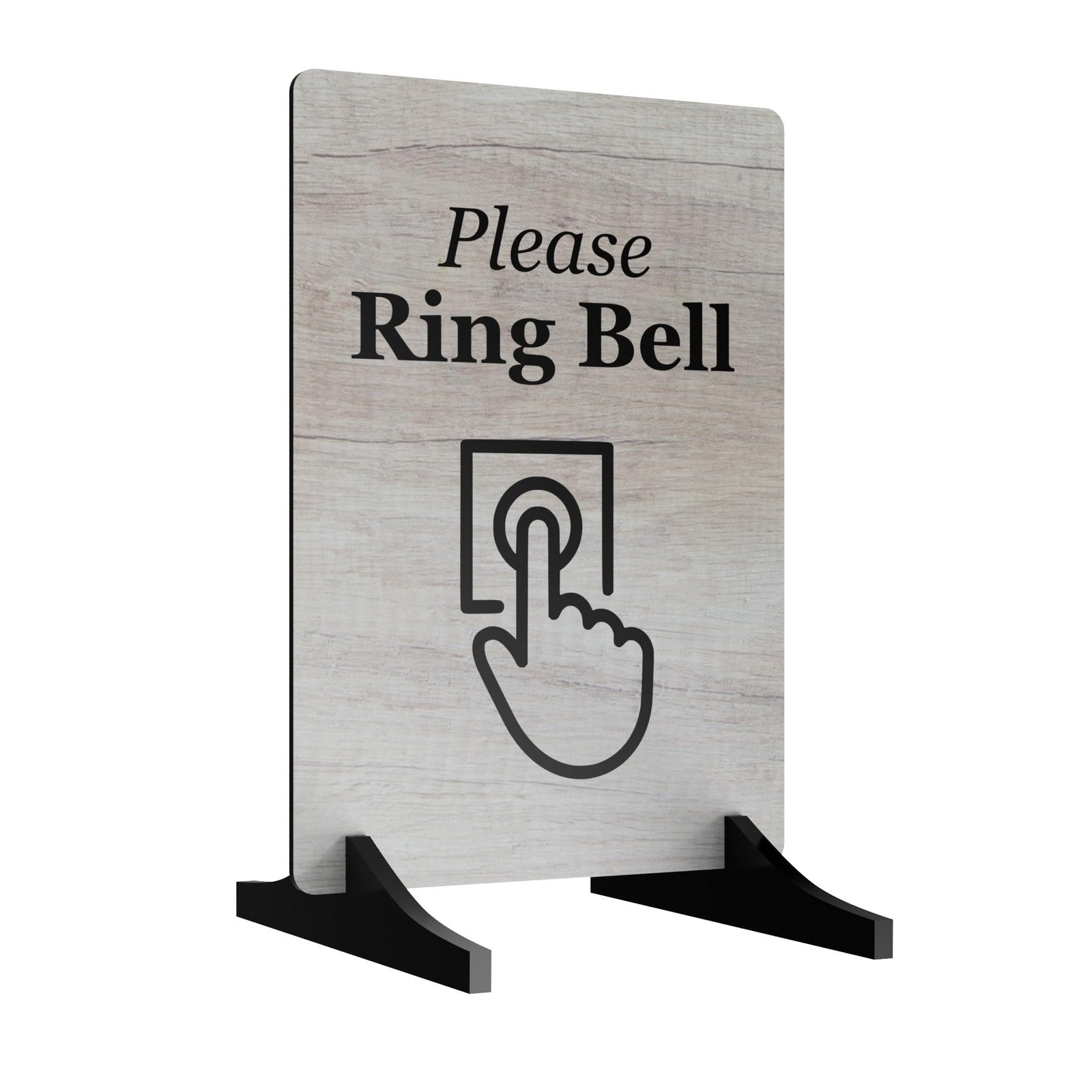 Please Ring Bell Counter Sign – A5 Freestanding with 2 Acrylic Feet (Stand) – by North By North East – Signs