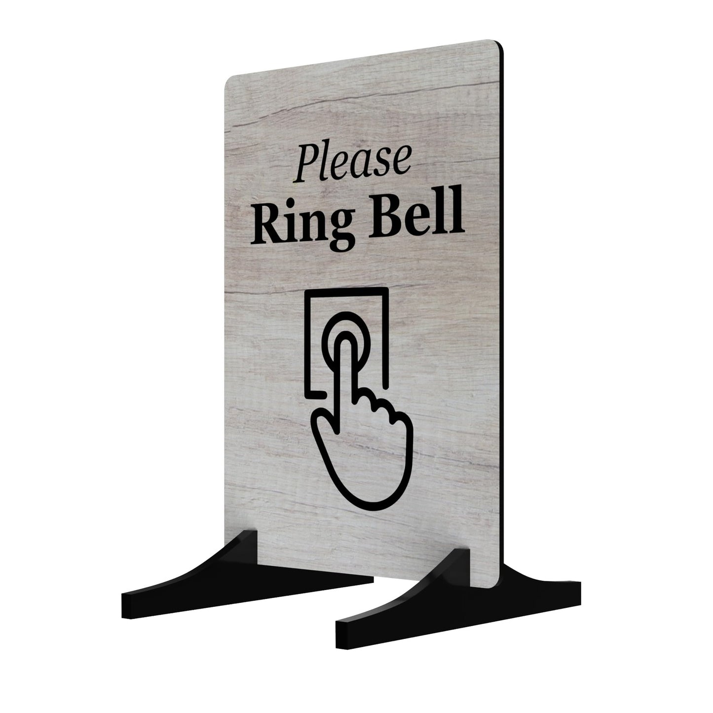 Please Ring Bell Counter Sign – A5 Freestanding with 2 Acrylic Feet (Stand) – by North By North East – Signs