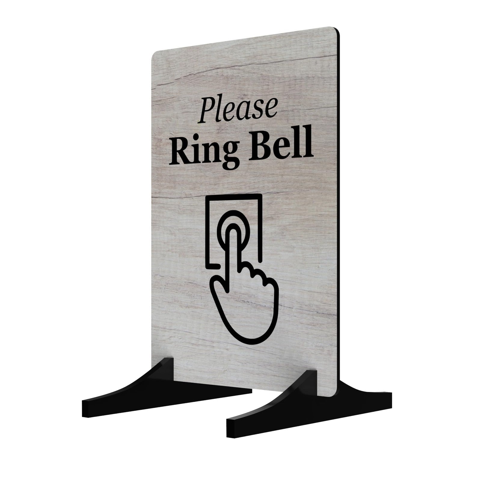 Please Ring Bell Counter Sign – A5 Freestanding with 2 Acrylic Feet (Stand) – by North By North East – Signs
