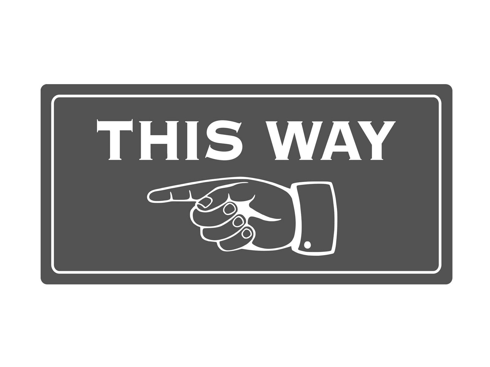 "This Way Pointing Finger" Hinweisschild – idealer Aufkleber für Wände, Korridor – by North By North East – Signs