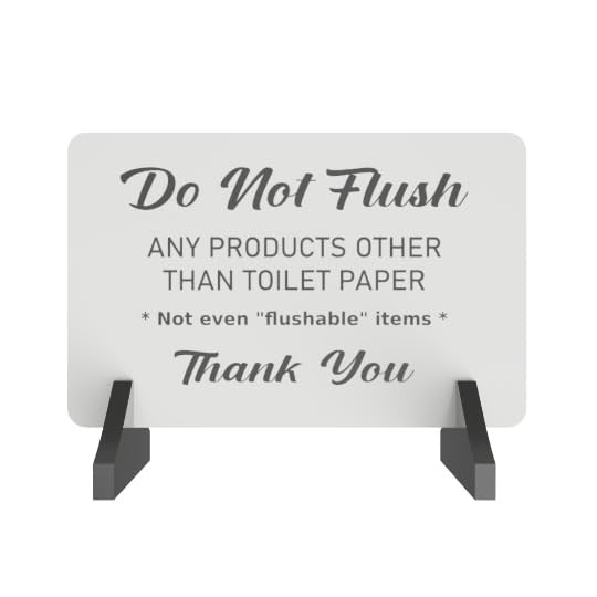 Do Not Flush Sign – Freestanding Aluminium 140×90mm Bathroom Notice with Feet – by North By North East – Toilet & Bathroom Signs