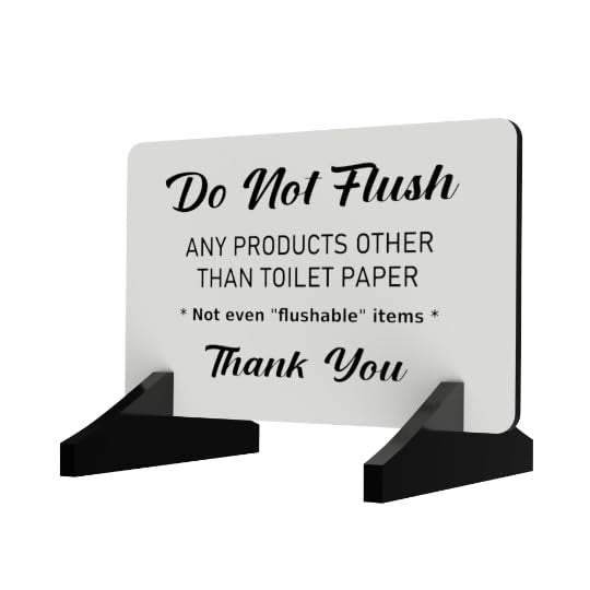 Do Not Flush Sign – Freestanding Aluminium 140×90mm Bathroom Notice with Feet – by North By North East – Toilet & Bathroom Signs