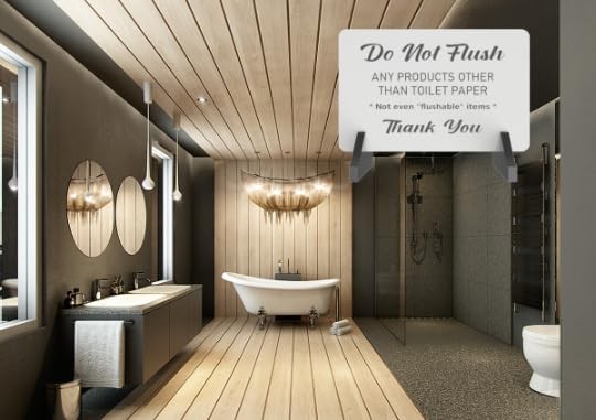 Do Not Flush Sign – Freestanding Aluminium 140×90mm Bathroom Notice with Feet – by North By North East – Toilet & Bathroom Signs