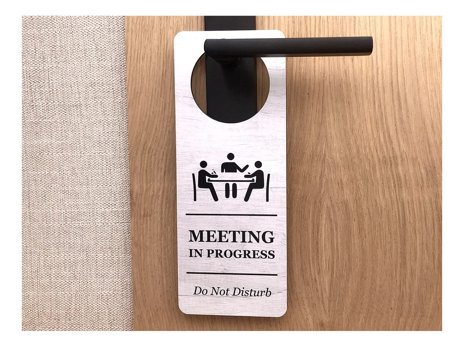 Do Not Disturb Meeting In Progress Door Hanger – 3mm ACM UV Print 230x90mm – by North By North East – Signs