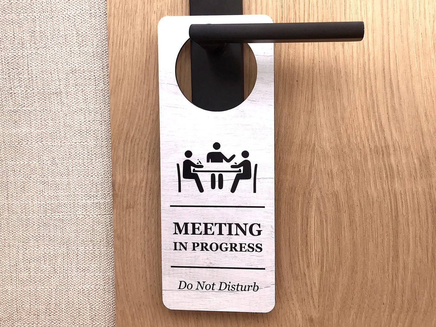 Do Not Disturb Meeting In Progress Door Hanger – 3mm ACM UV Print 230x90mm – by North By North East – Signs
