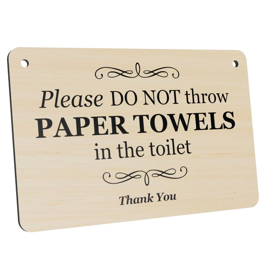 Please Do Not Flush Sign – Aluminium Composite – 140 x 90mm – Pre-Drilled – by North By North East – Signs