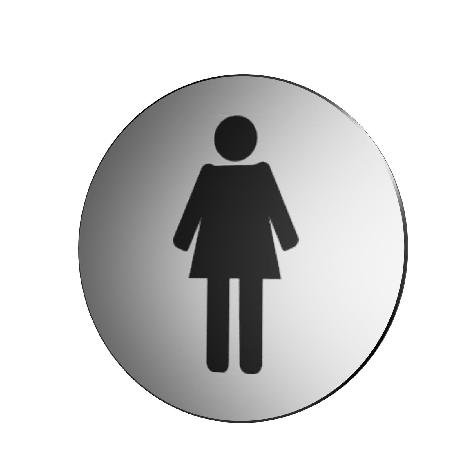 70mm Self-Adhesive Aluminium Ladies Toilet Door Sign – Metallic Steel Finish – by North By North East – Toilet & Bathroom Signs