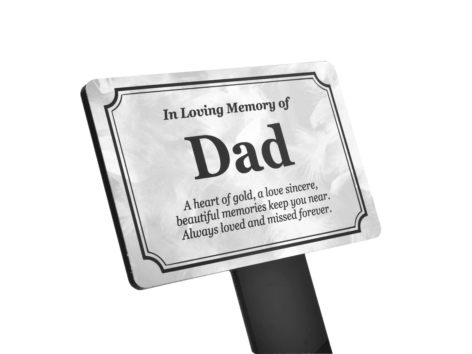 Personalised Dad Memorial Grave Marker Aluminium Plaque with Acrylic Stake – by North By North East – Plaques & Nameplates