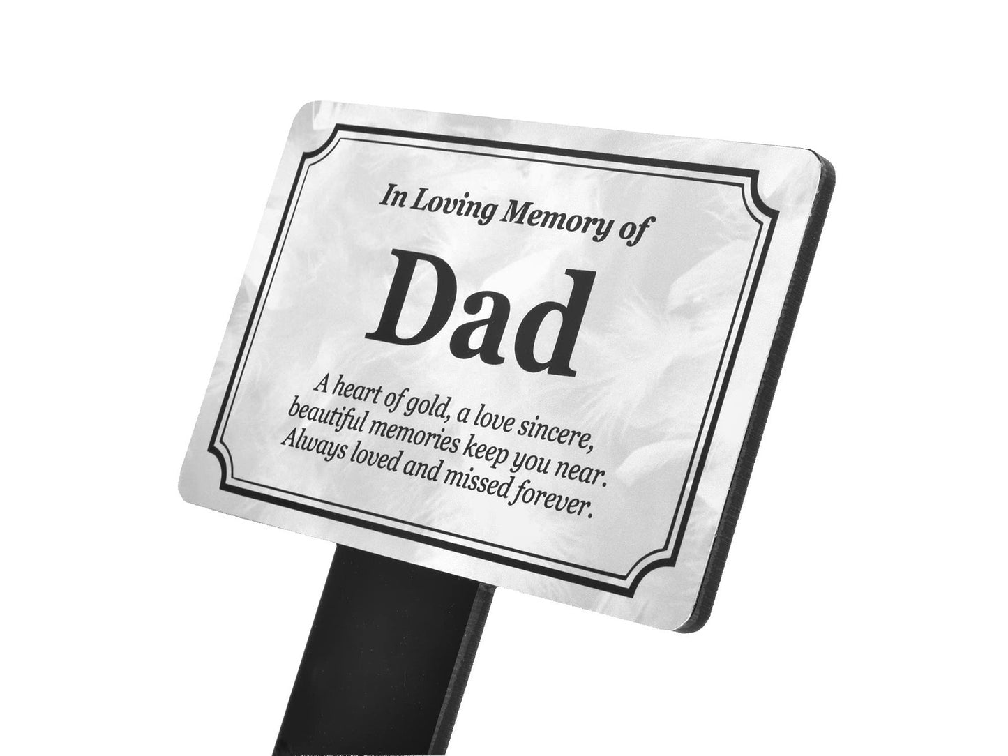 Personalised Dad Memorial Grave Marker Aluminium Plaque with Acrylic Stake – by North By North East – Plaques & Nameplates