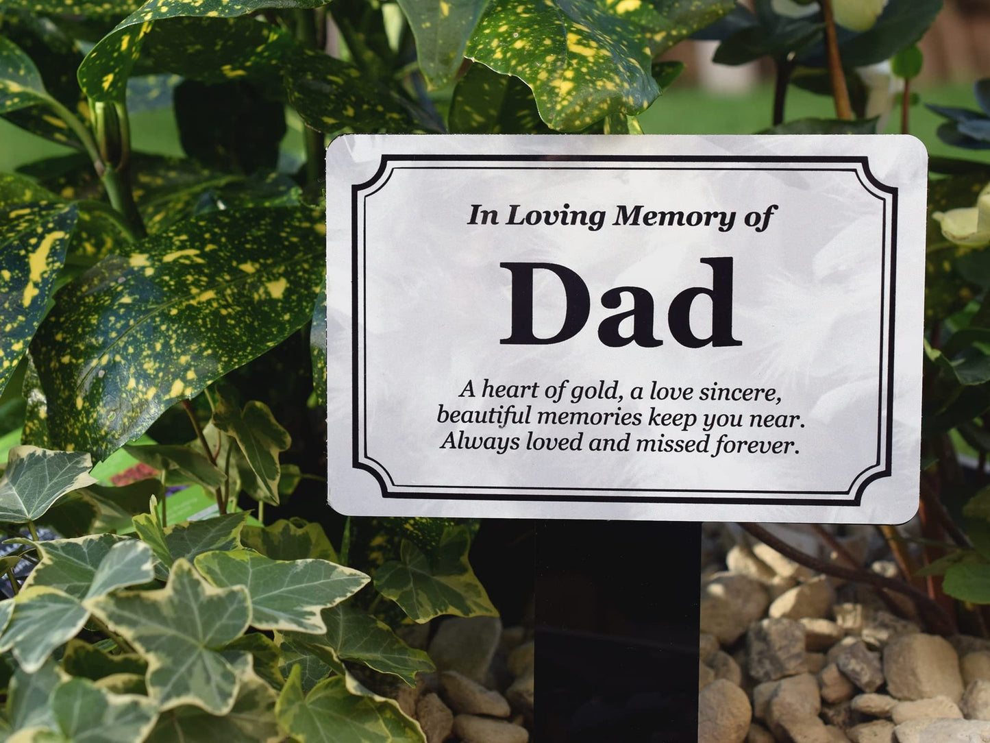 Personalised Dad Memorial Grave Marker Aluminium Plaque with Acrylic Stake – by North By North East – Plaques & Nameplates