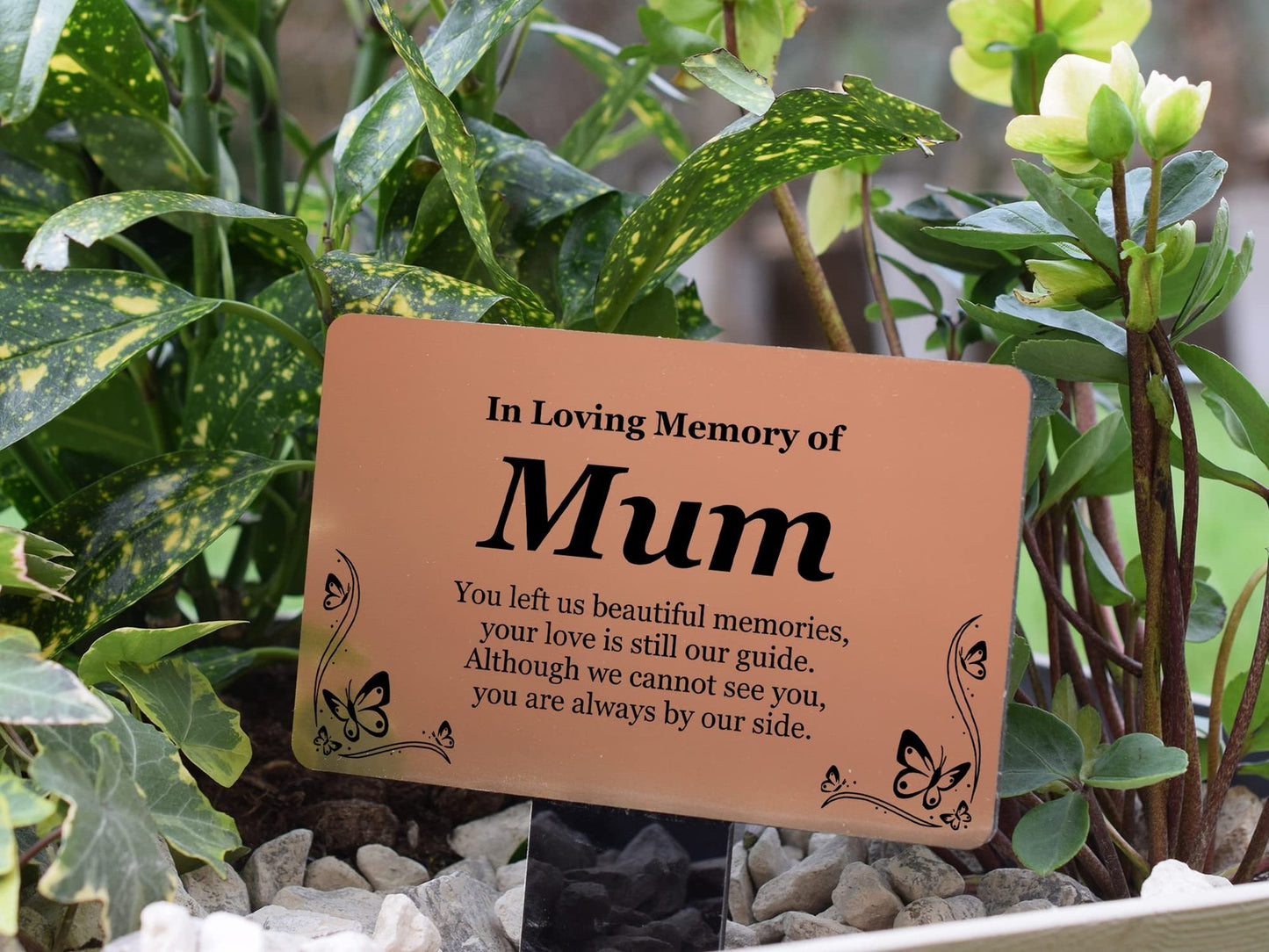 Copper Mum Memorial Grave Marker Stake Personalised Acrylic Plaque 230x140mm – by North By North East – Safety & Warning Signs