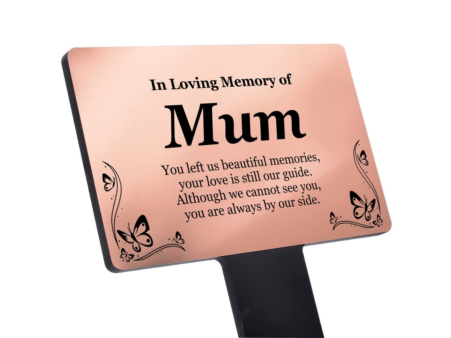 Copper Mum Memorial Grave Marker Stake Personalised Acrylic Plaque 230x140mm – by North By North East – Safety & Warning Signs
