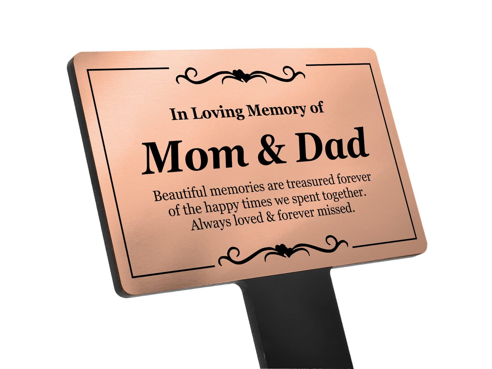 Copper Mom and Dad Memorial Stake Personalised Acrylic Grave Marker 230x140mm – by North By North East – Safety & Warning Signs