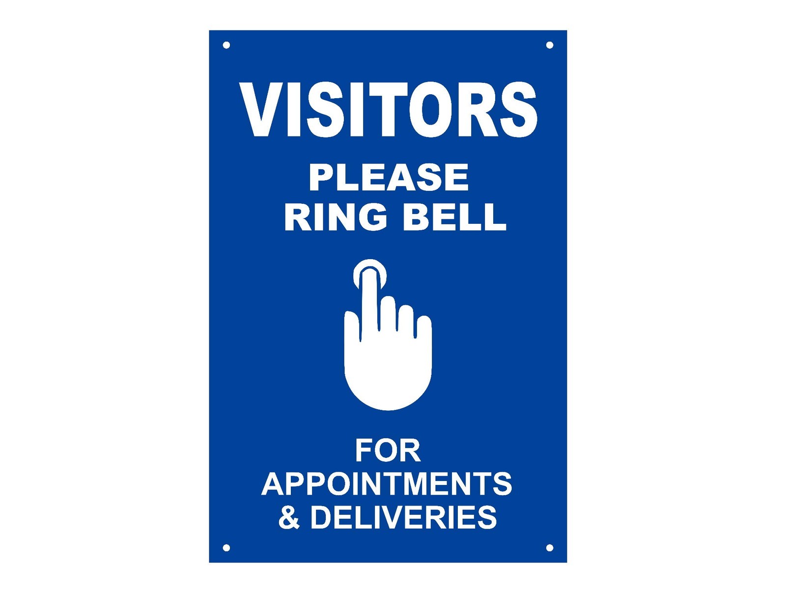 Visitors Please Ring Bell Sign – A4 Blue ACM Door Notice with 4 Holes – by North By North East – Signs