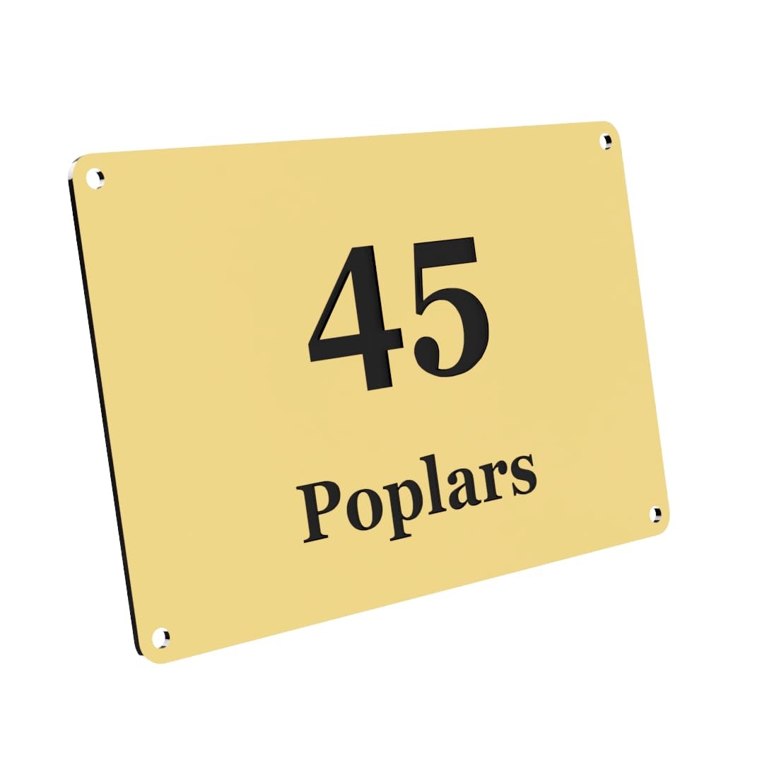 Personalised Brass Plaque – Engraved Door, House or Memorial Sign 5"x3" Size – by North By North East – Plaques & Nameplates