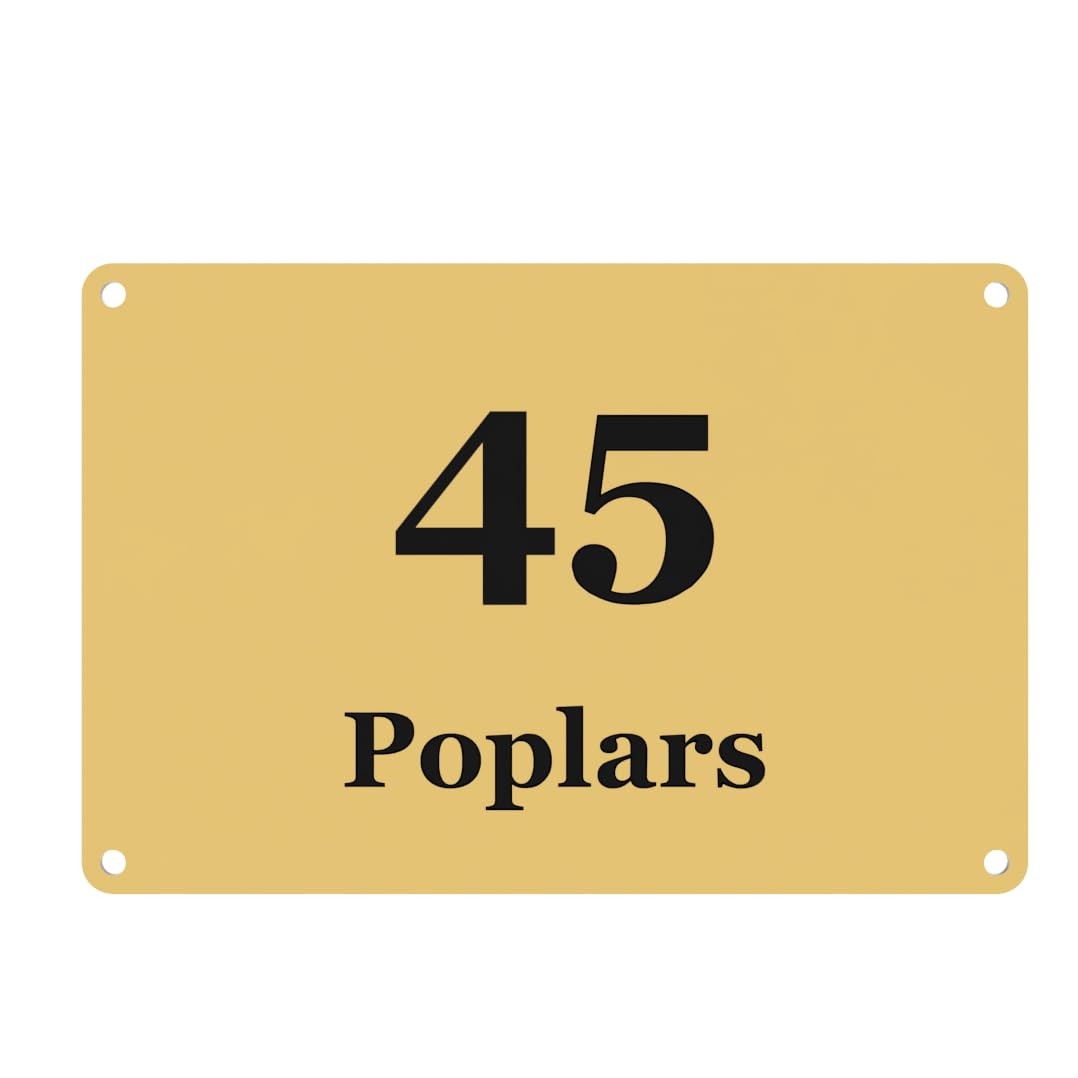 Personalised Brass Plaque – Engraved Door, House or Memorial Sign 5"x3" Size – by North By North East – Plaques & Nameplates