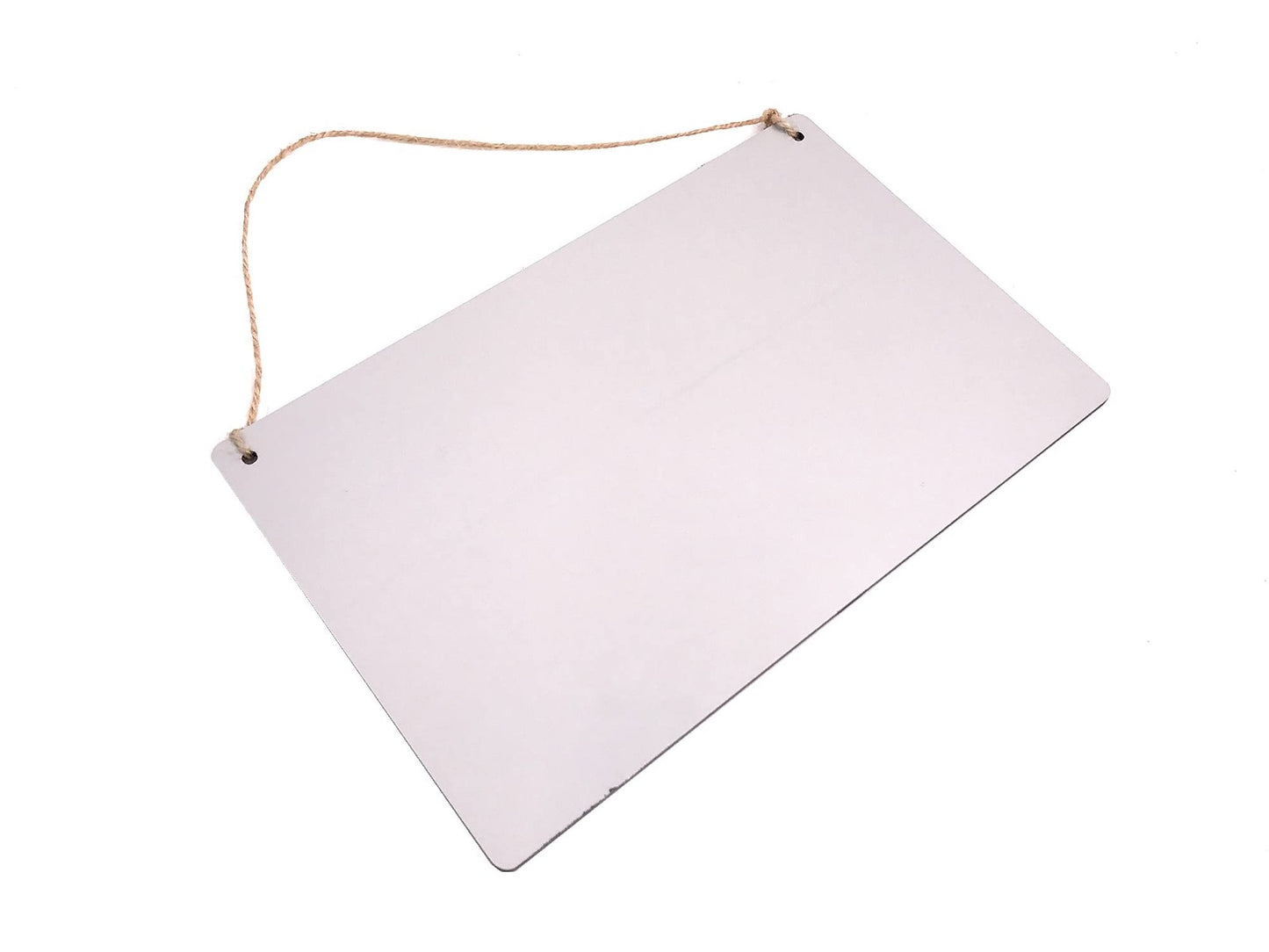 White Please Use Back Door Sign 140x90mm ACM Hanging Plaque with Twine – by North By North East – Business Hours & Policy Signs