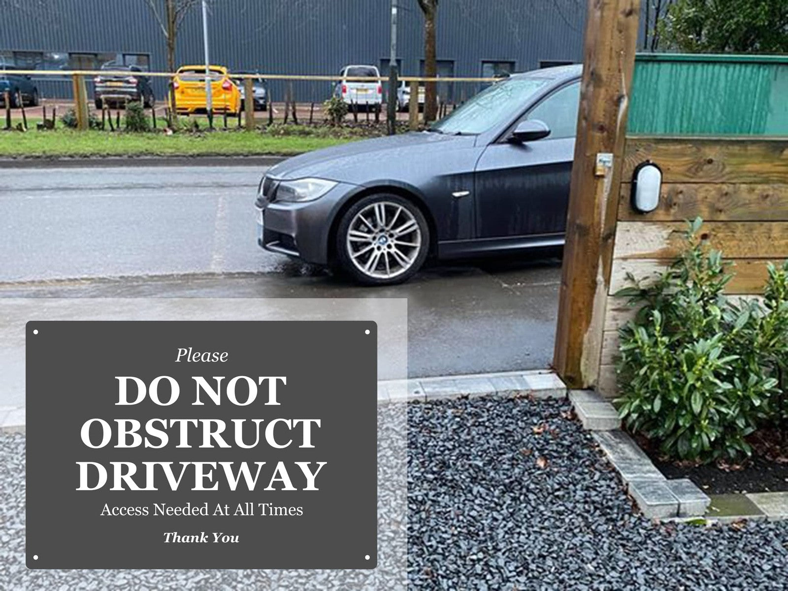 🛑 A4 Green “Do Not Obstruct Driveway” Sign – Outdoor Aluminium Access Notice – by North By North East – Parking Signs