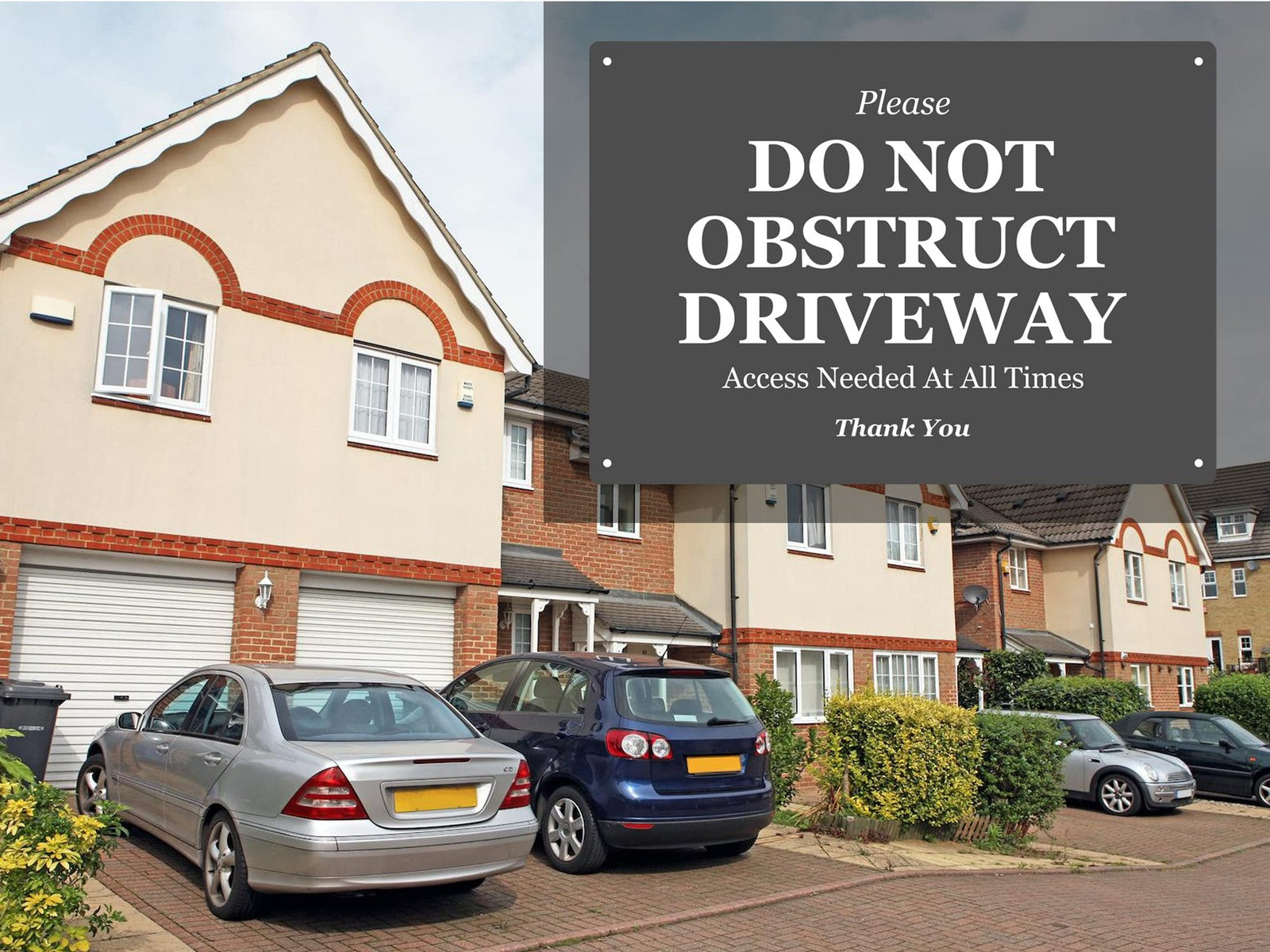 🛑 A4 Green “Do Not Obstruct Driveway” Sign – Outdoor Aluminium Access Notice – by North By North East – Parking Signs