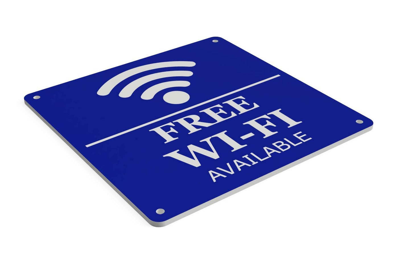 Blue Free WiFi Available Sign 145x145mm HIPS Weatherproof Indoor Outdoor Plaque – by North By North East – Business Hours & Policy Signs