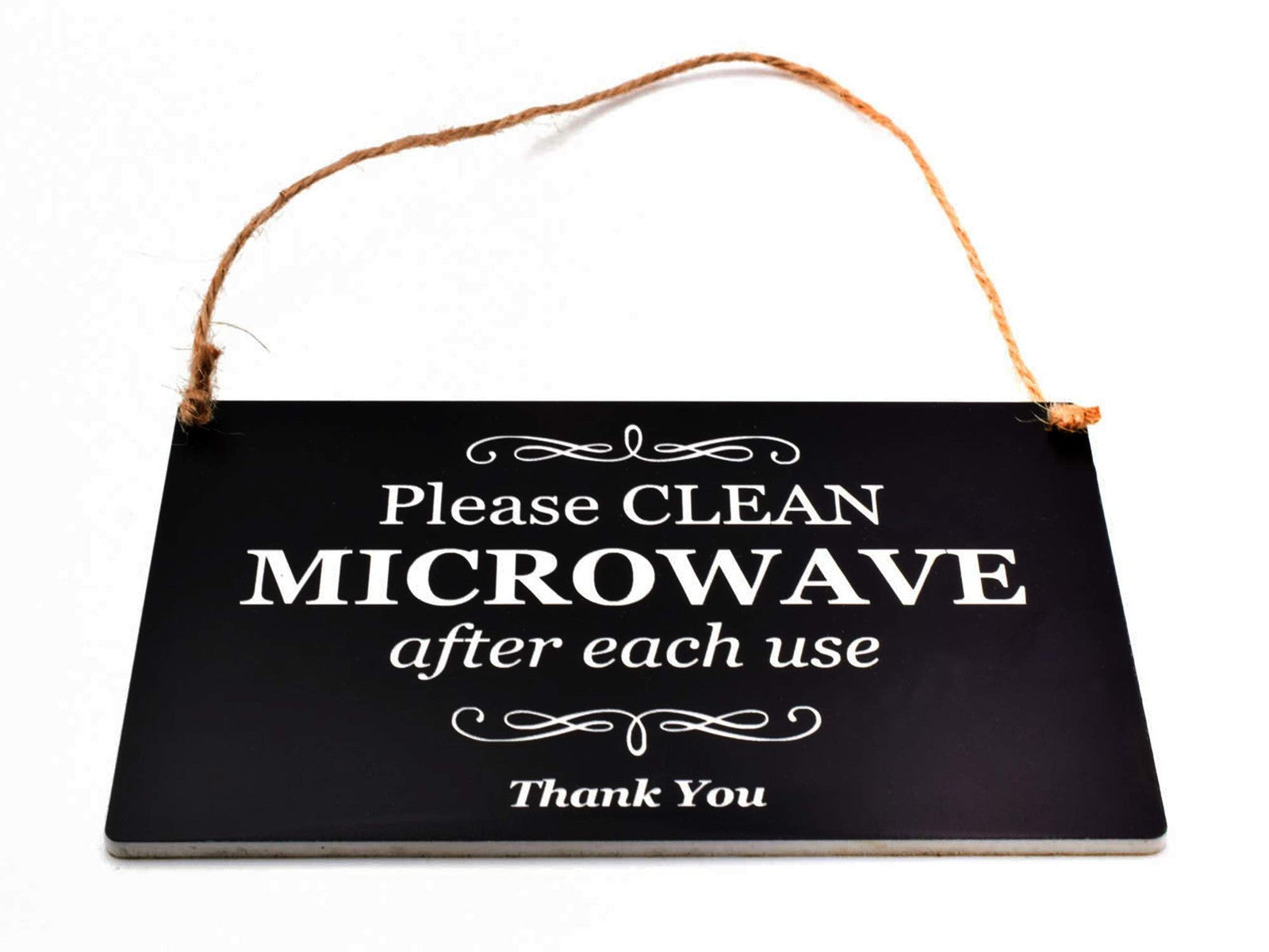 Please Clean Microwave After Each Use Sign – Black ACM – 140x90mm – 2 Holes with – by North By North East – Signs