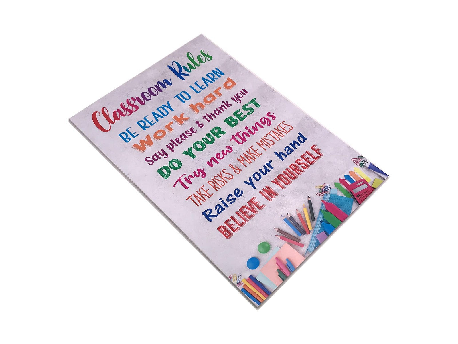 Classroom Rules Sign – White ACM – 210x297mm – 4 Screw Hole – by North By North East – Signs