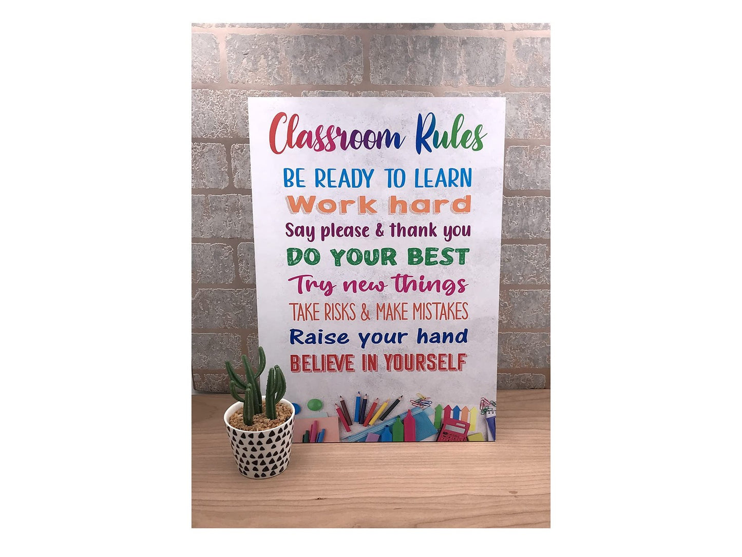 Classroom Rules Sign – White ACM – 210x297mm – 4 Screw Hole – by North By North East – Signs
