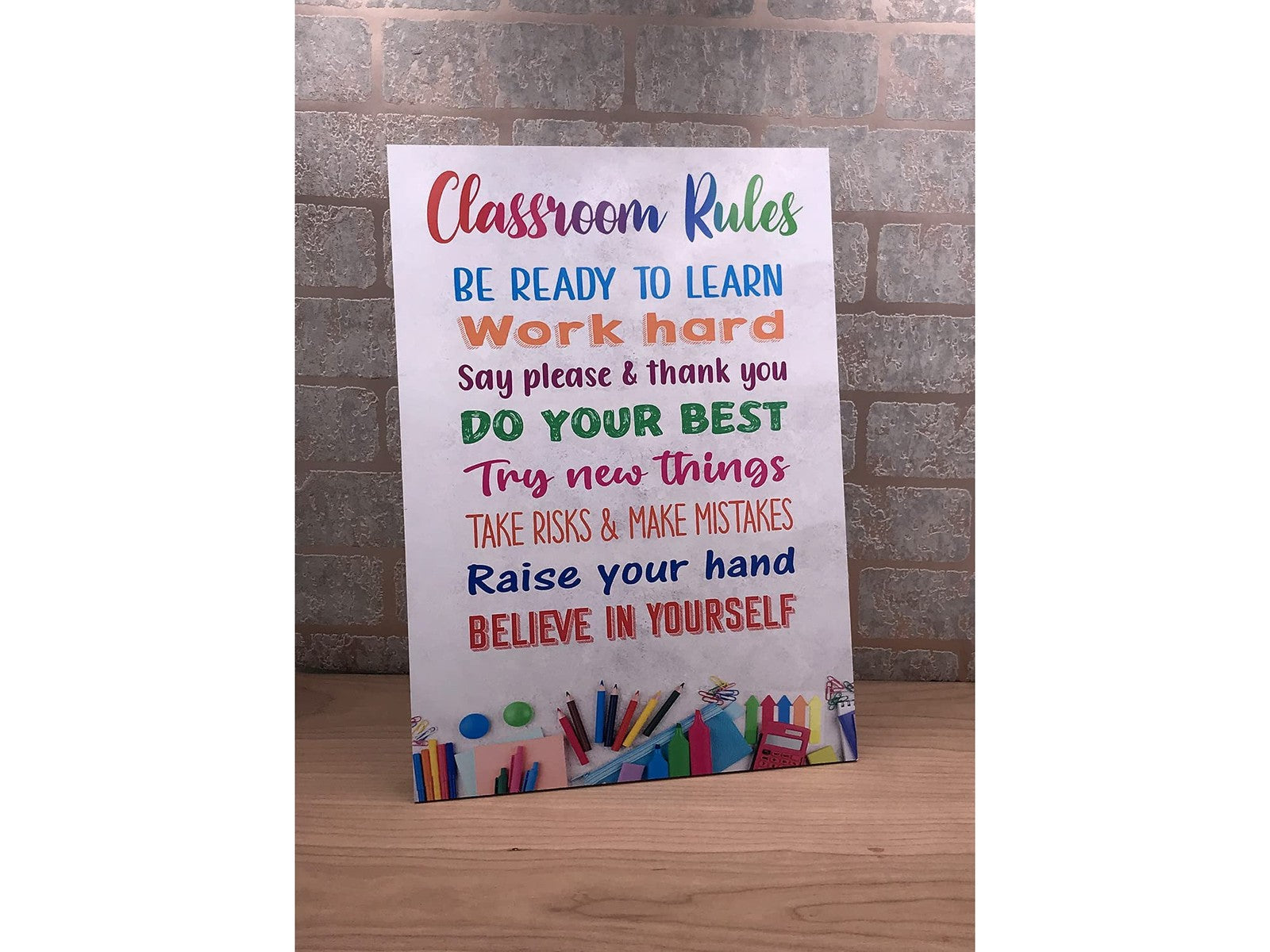 Classroom Rules Sign – White ACM – 210x297mm – 4 Screw Hole – by North By North East – Signs