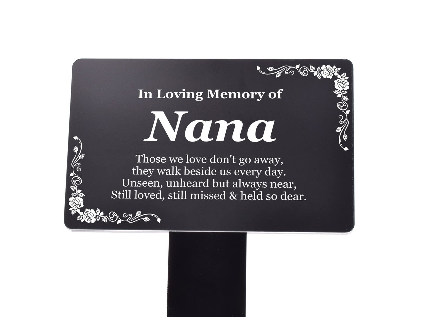 Black Nana Memorial Grave Stake – Outdoor Acrylic Plaque UK Made – by North By North East – Plaques & Nameplates