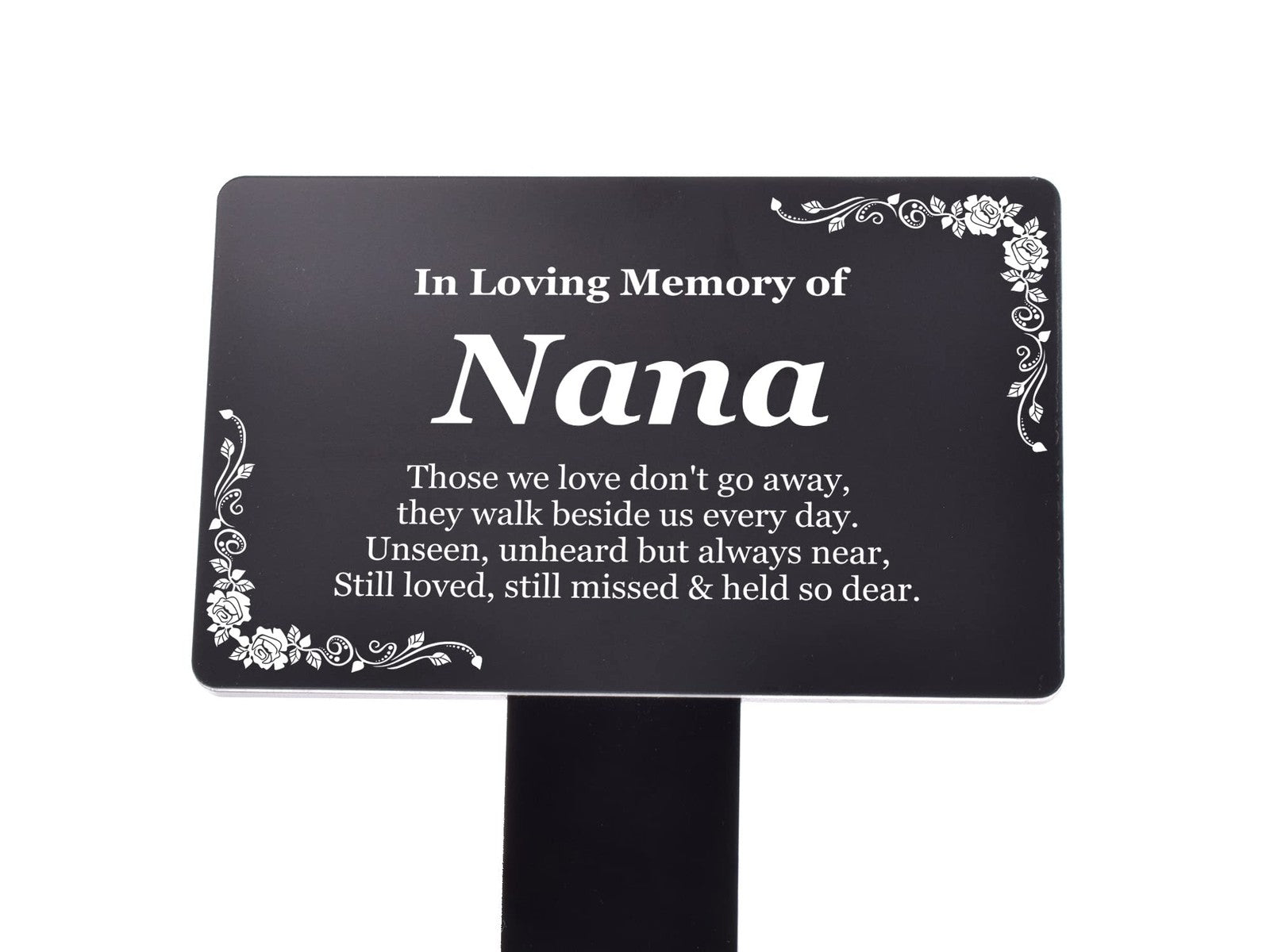 Black Nana Memorial Grave Stake – Outdoor Acrylic Plaque UK Made – by North By North East – Plaques & Nameplates
