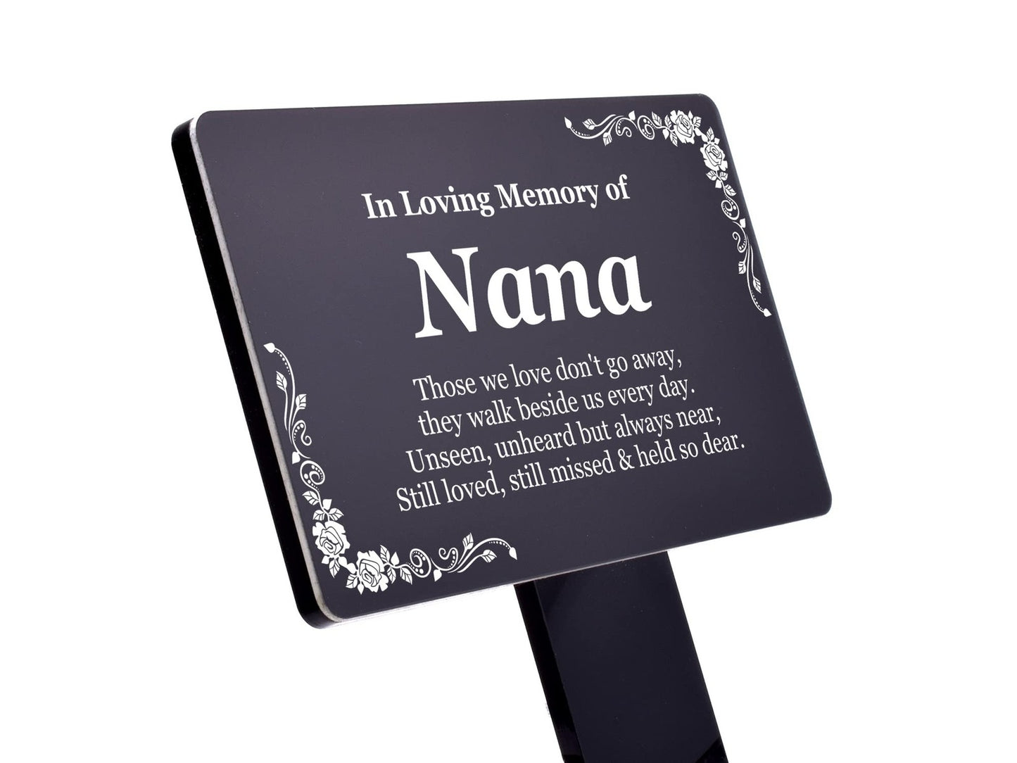 Black Nana Memorial Grave Stake – Outdoor Acrylic Plaque UK Made – by North By North East – Plaques & Nameplates